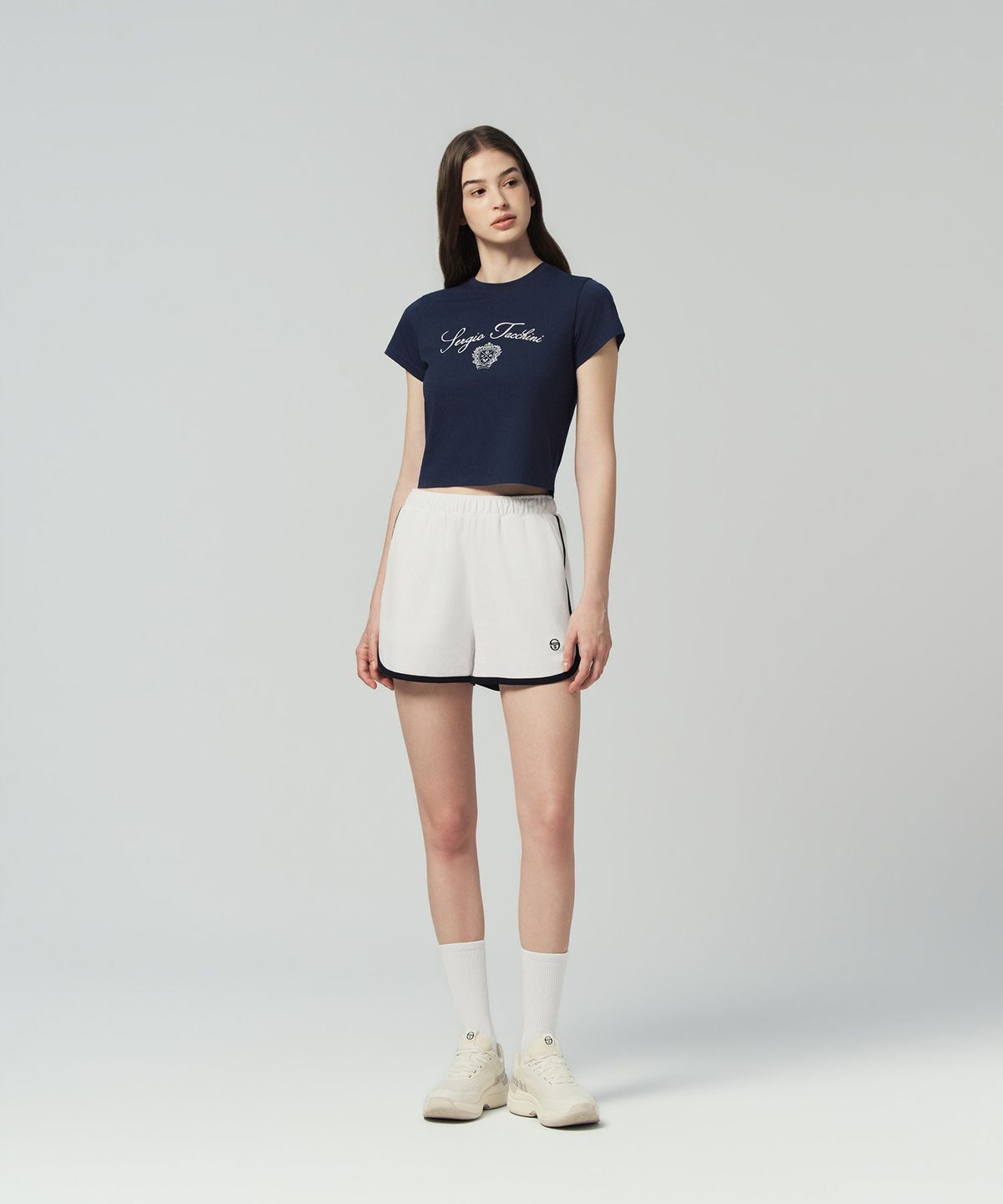 세르지오 타키니(SERGIO TACCHINI) W 클래식 그래픽 미니 티셔츠 (Navy)