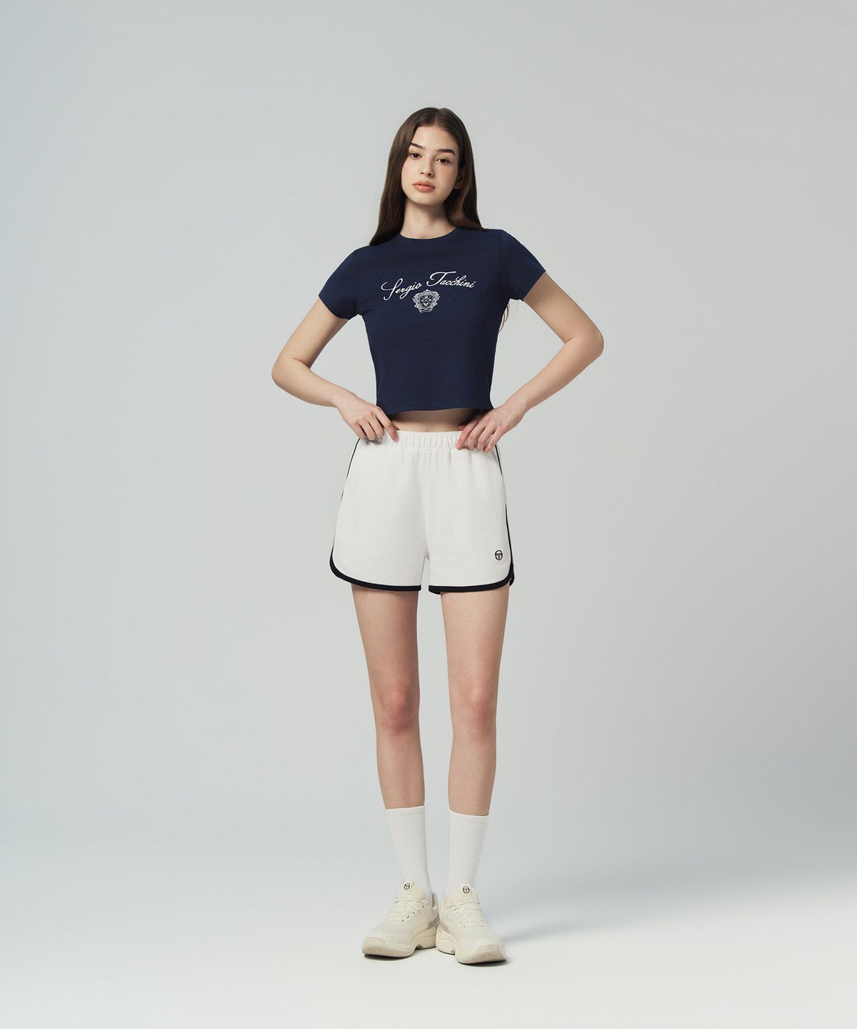 세르지오 타키니(SERGIO TACCHINI) W 클래식 그래픽 미니 티셔츠 (Navy)