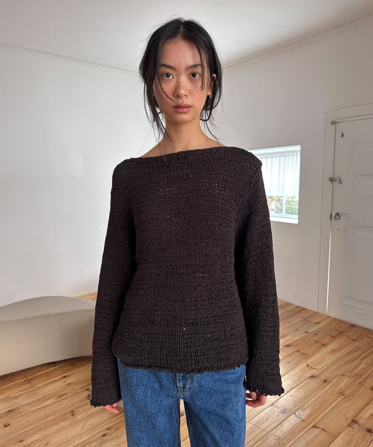 다이애그널(DIAGONAL) LOOSE TEXTURE KNIT (dark grey)