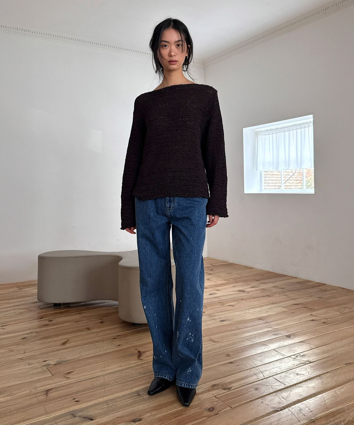 다이애그널(DIAGONAL) LOOSE TEXTURE KNIT (dark grey)