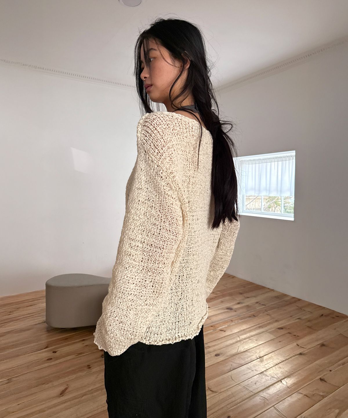 다이애그널(DIAGONAL) LOOSE TEXTURE KNIT (ivory)