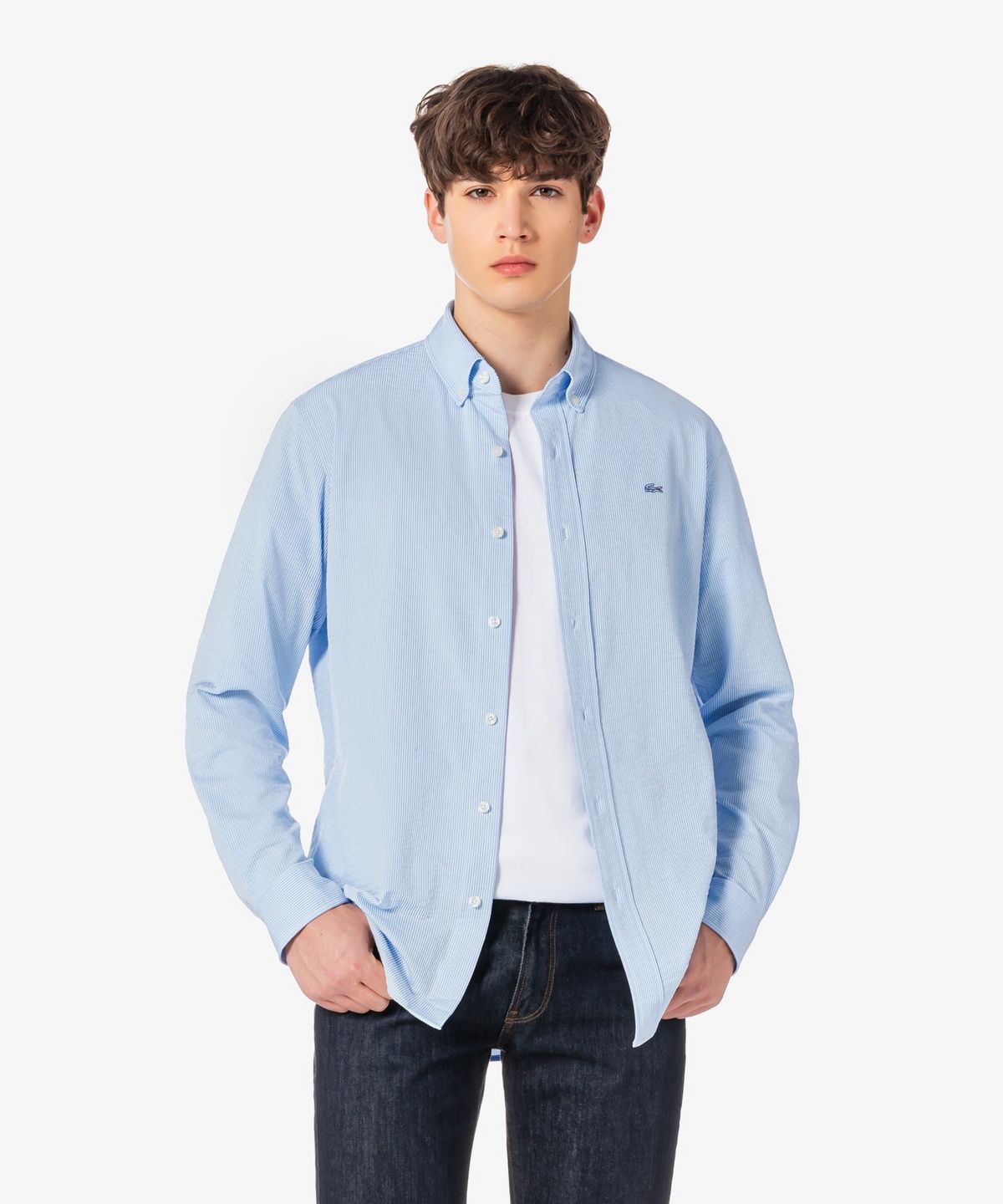 라코스테(LACOSTE) 남성 저지 스트라이프 셔츠 CH542E-56G AEY