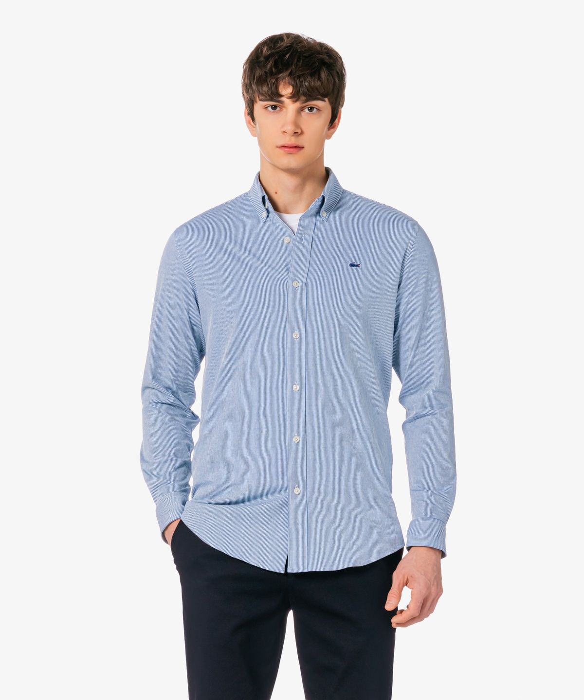 라코스테(LACOSTE) 남성 저지 스트라이프 셔츠 CH542E-56G 166