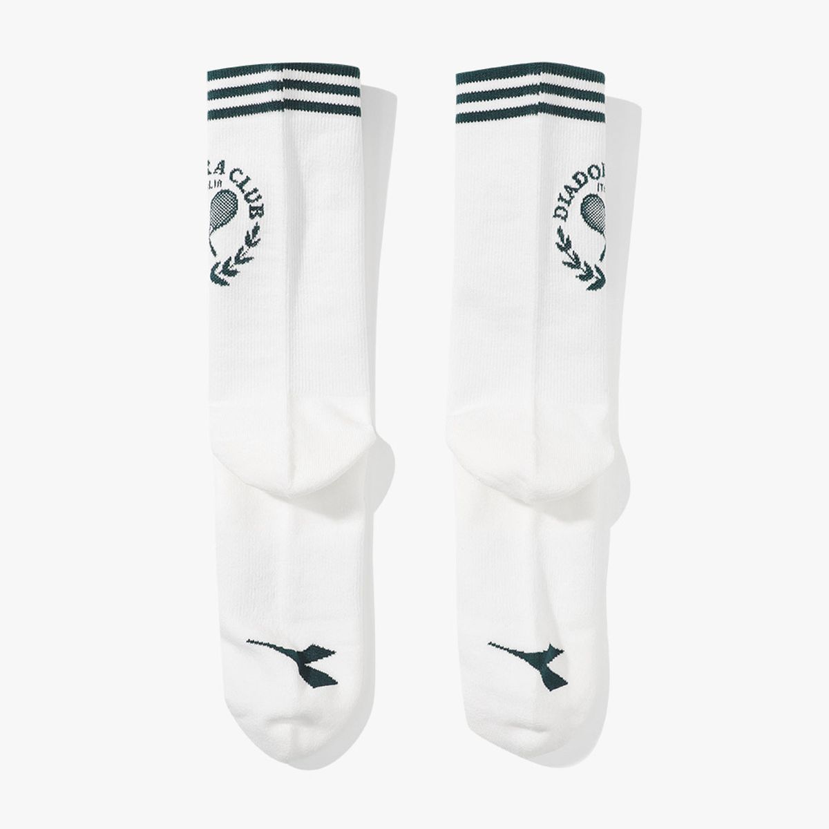 디아도라(diadora) 테니스 스트라이프 크루 삭스 WHITE