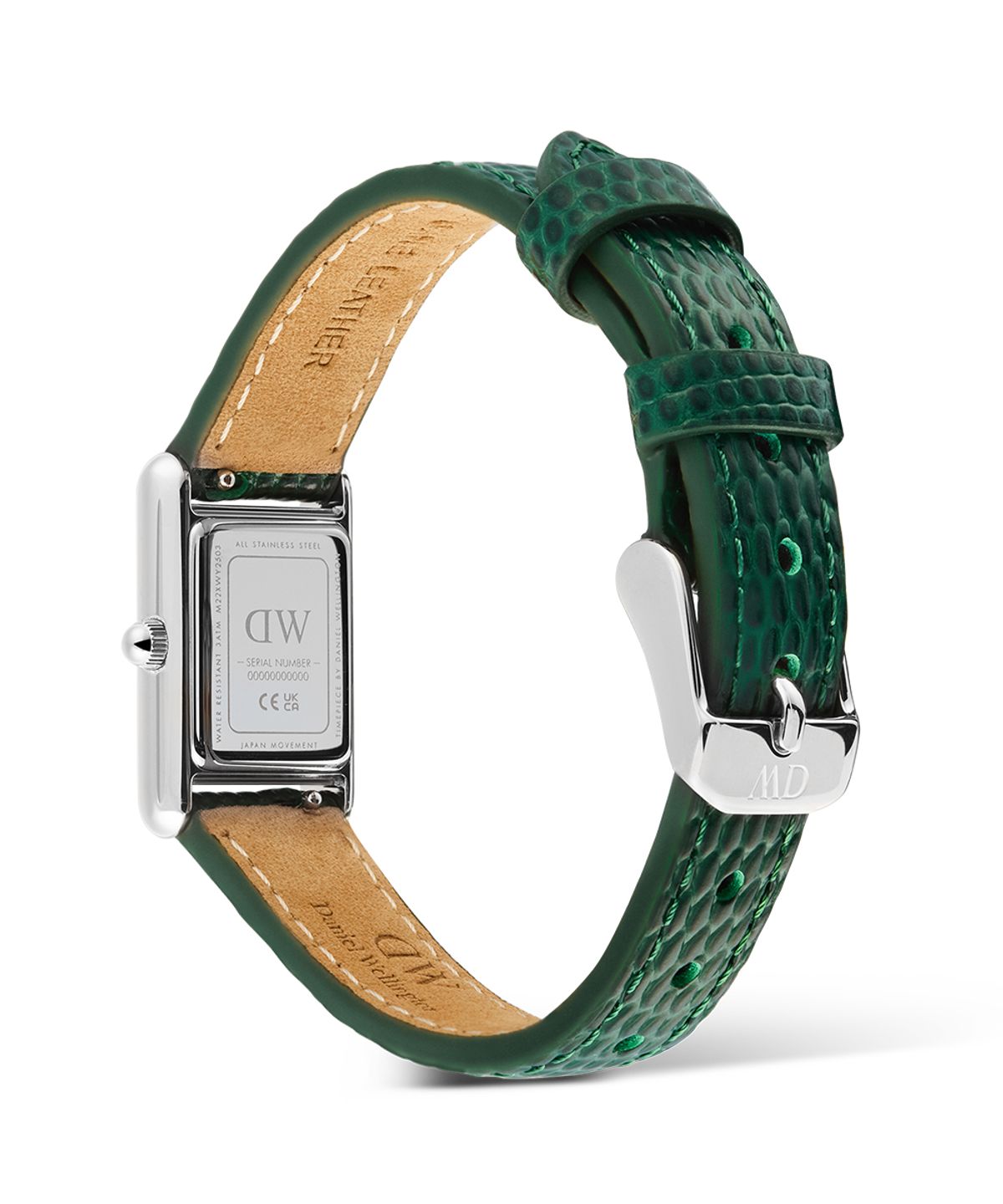 다니엘 웰링턴(DANIEL WELLINGTON) BOUND MINI GREEN LIZARD 실버 엠보싱 패턴 데일리 워치