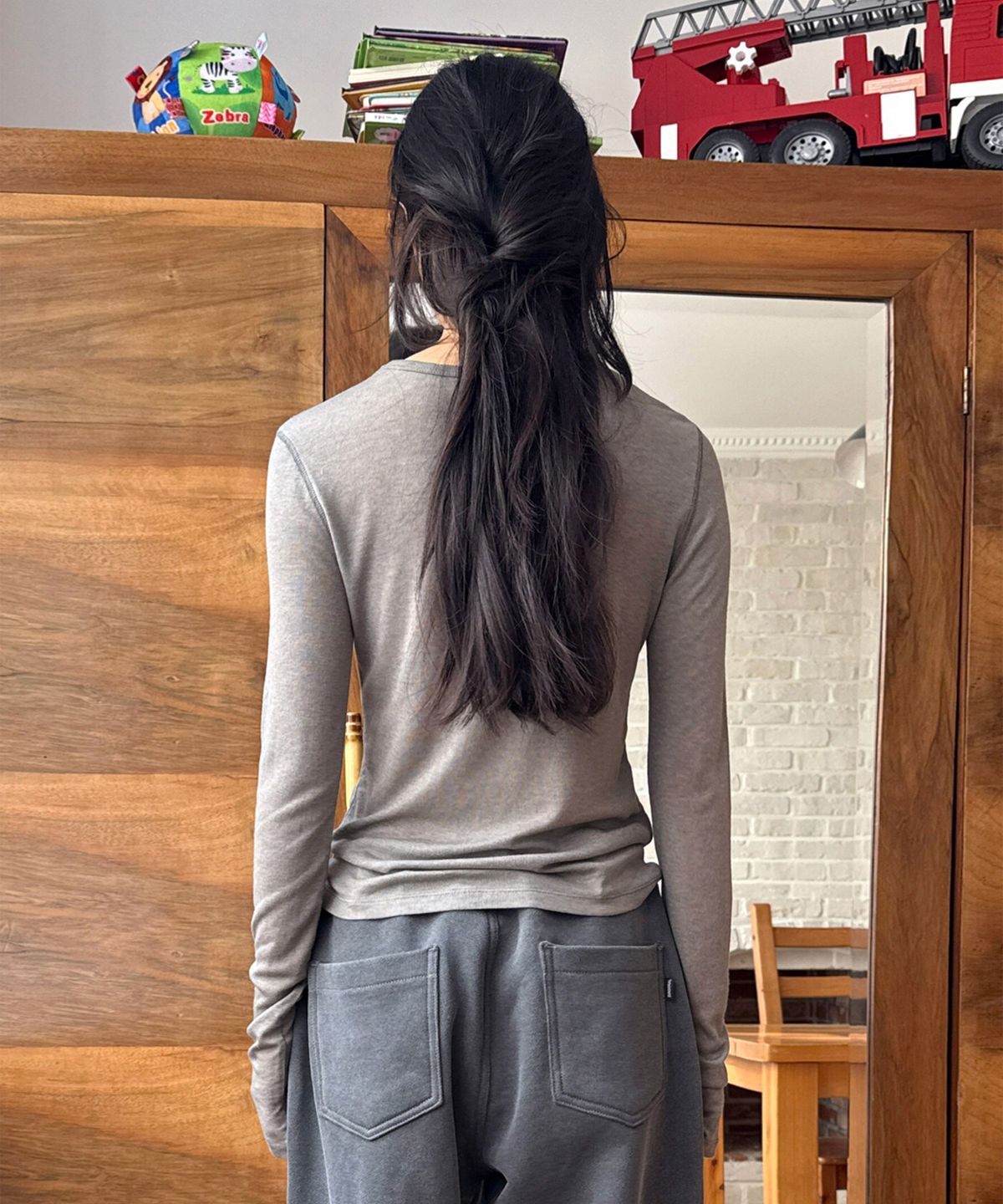 다이애그널(DIAGONAL) WOOL BASIC TEE (grey)