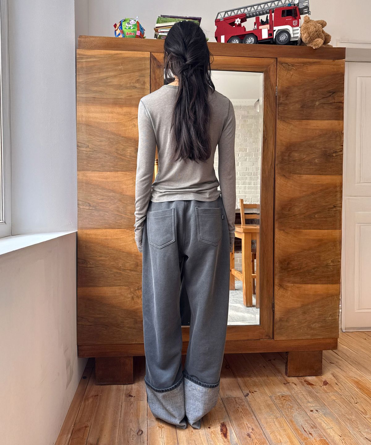 다이애그널(DIAGONAL) WOOL BASIC TEE (grey)