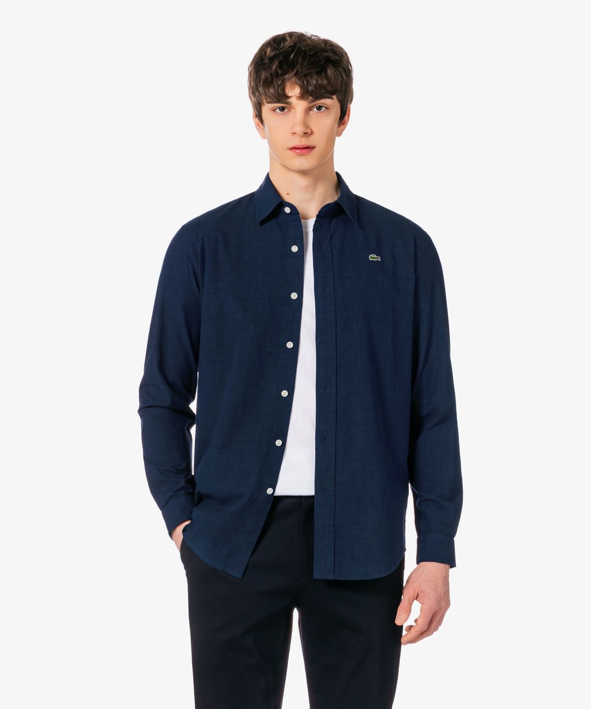 라코스테(LACOSTE) 남성 샴브레이 셔츠 CH913E-56G F9F