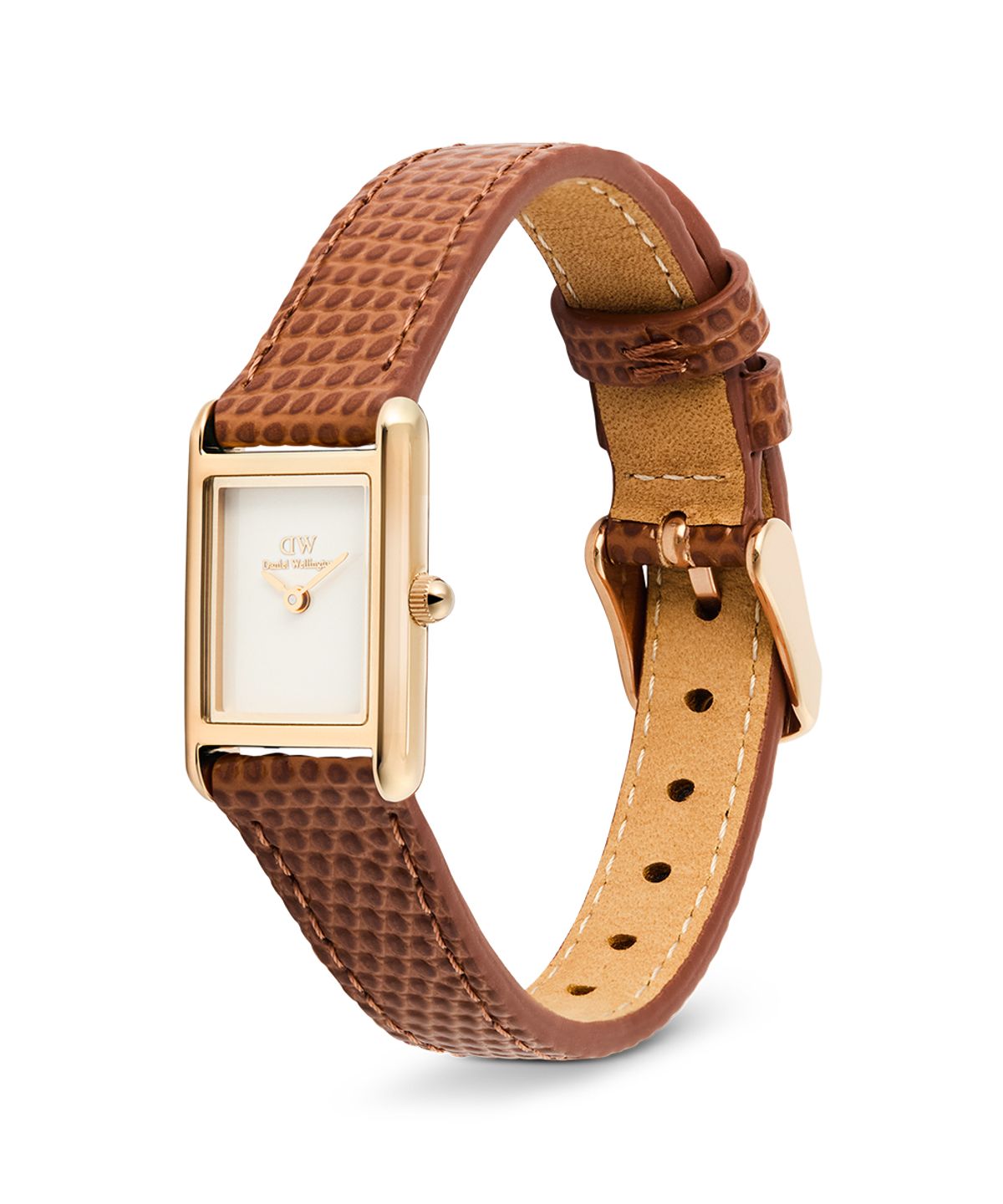 다니엘 웰링턴(DANIEL WELLINGTON) BOUND MINI LIGHT BROWN LIZARD 빈티지 가죽 시계
