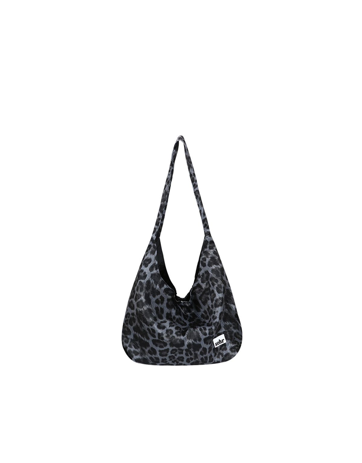 세르(SEHR) Leopard Light Satin Hobo Bag (Dark Grey)