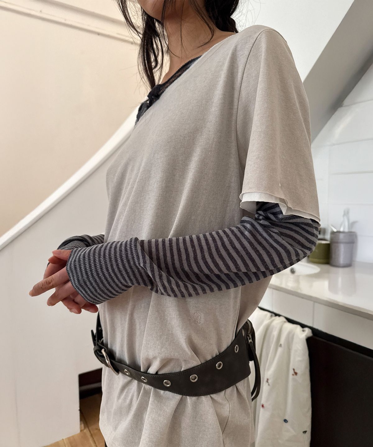 다이애그널(DIAGONAL) POCKET BELT BAG (grey)