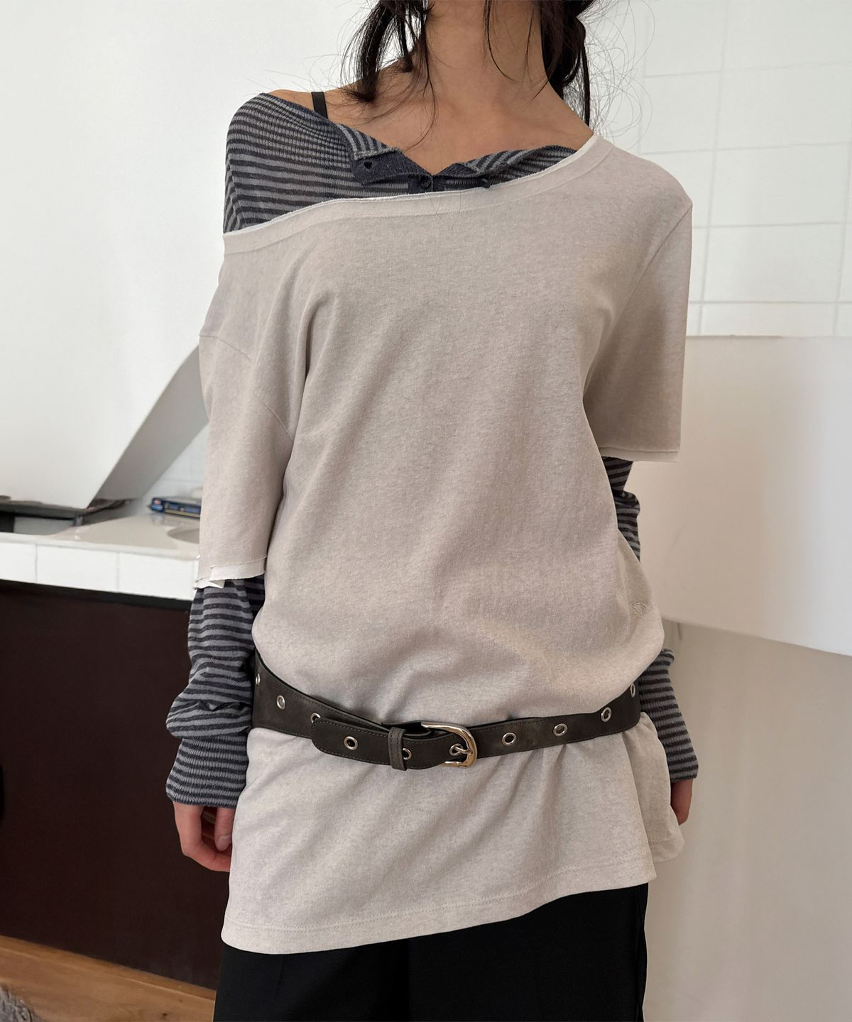 다이애그널(DIAGONAL) POCKET BELT BAG (grey)