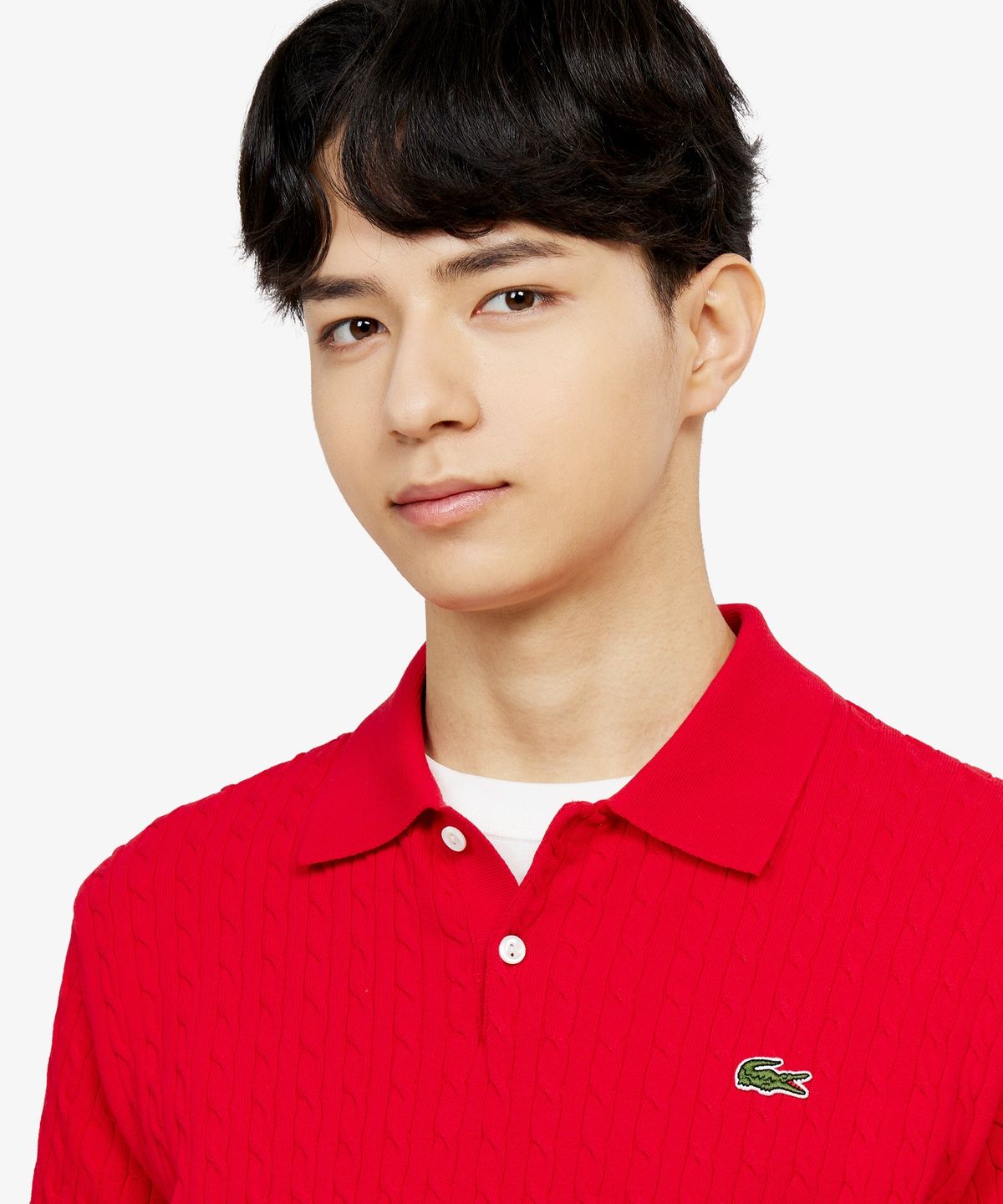라코스테(LACOSTE) 남성 케이블 반팔 스웨터 폴로 셔츠 PH368E-56G 240