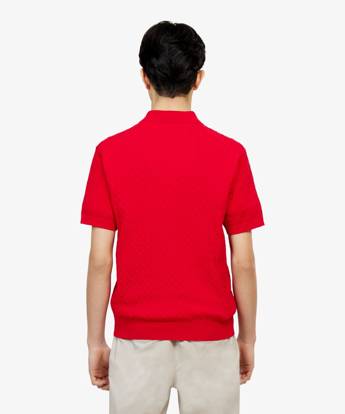 라코스테(LACOSTE) 남성 케이블 반팔 스웨터 폴로 셔츠 PH368E-56G 240