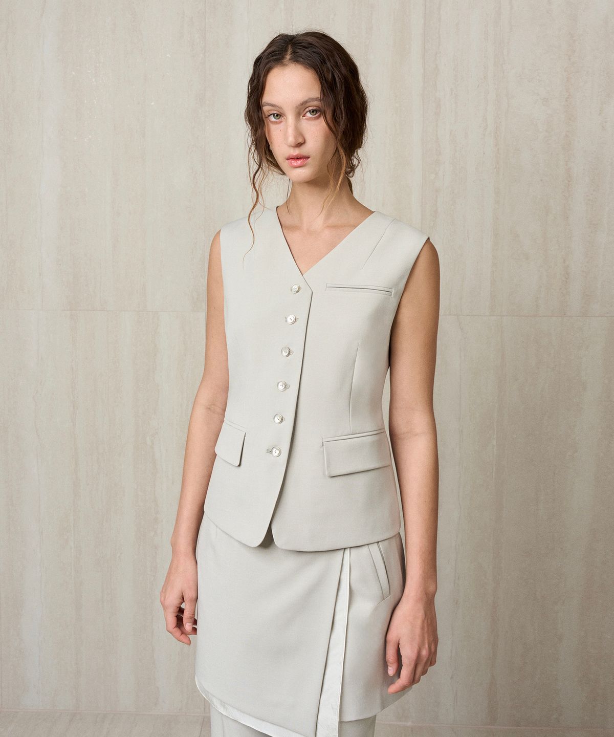 리이(RE RHEE) TAILORED VEST TOP