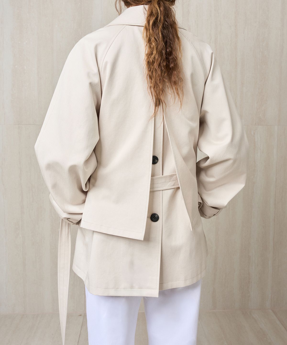 리이(RE RHEE) BELTED TRENCH JACKET