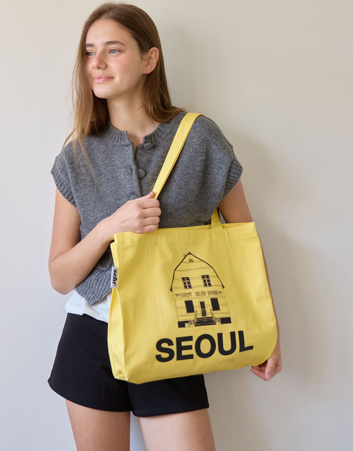 세르(SEHR) Light Twill Middle Bag (Seoul-Yellow)