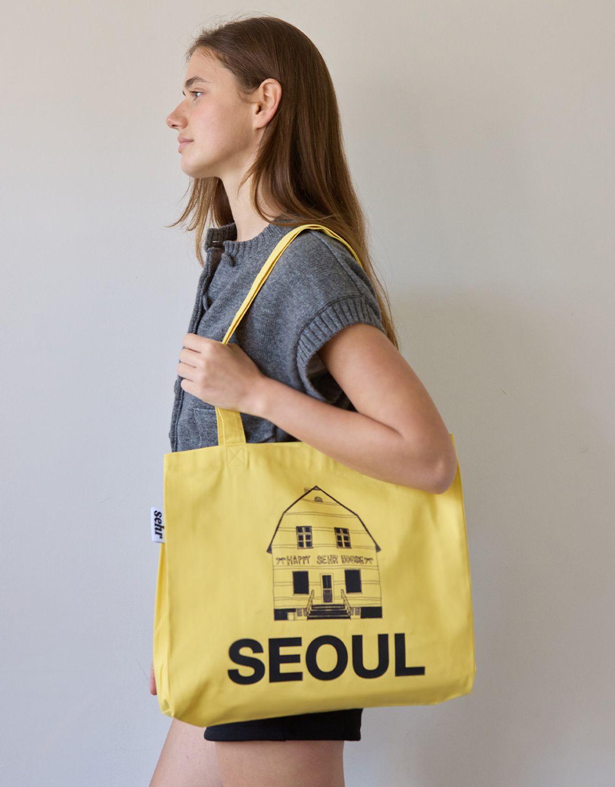 세르(SEHR) Light Twill Middle Bag (Seoul-Yellow)