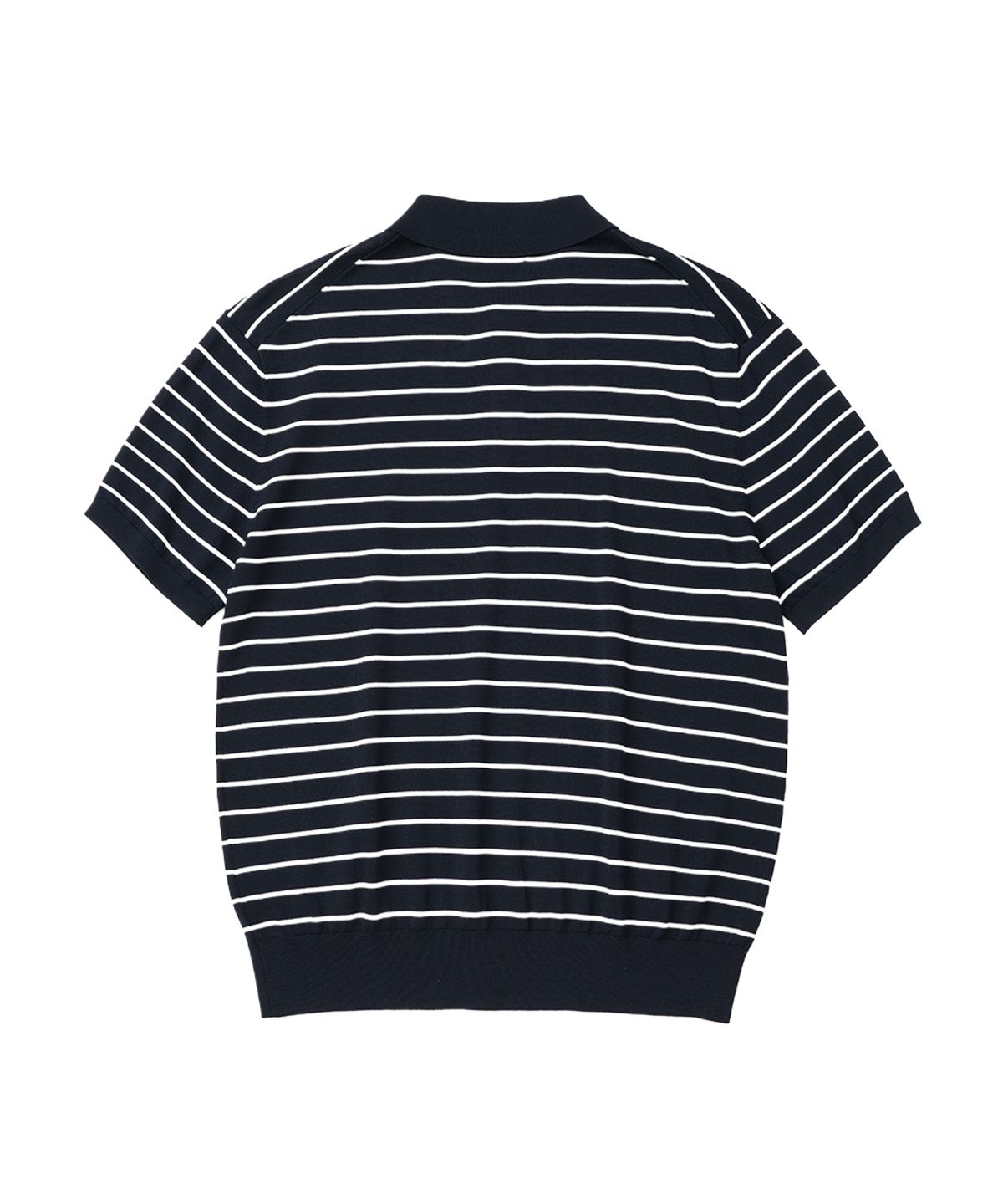 엑스오엑스(XOX) 버튼 카라 썸머 쿨 크롭 반팔 니트 [NAVY ST]