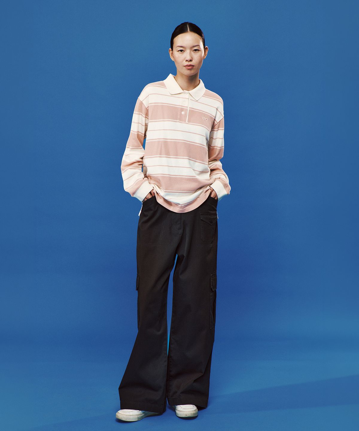 플랙 우먼(PLAC WOMEN) 스트라이프 카라 티셔츠 2colors