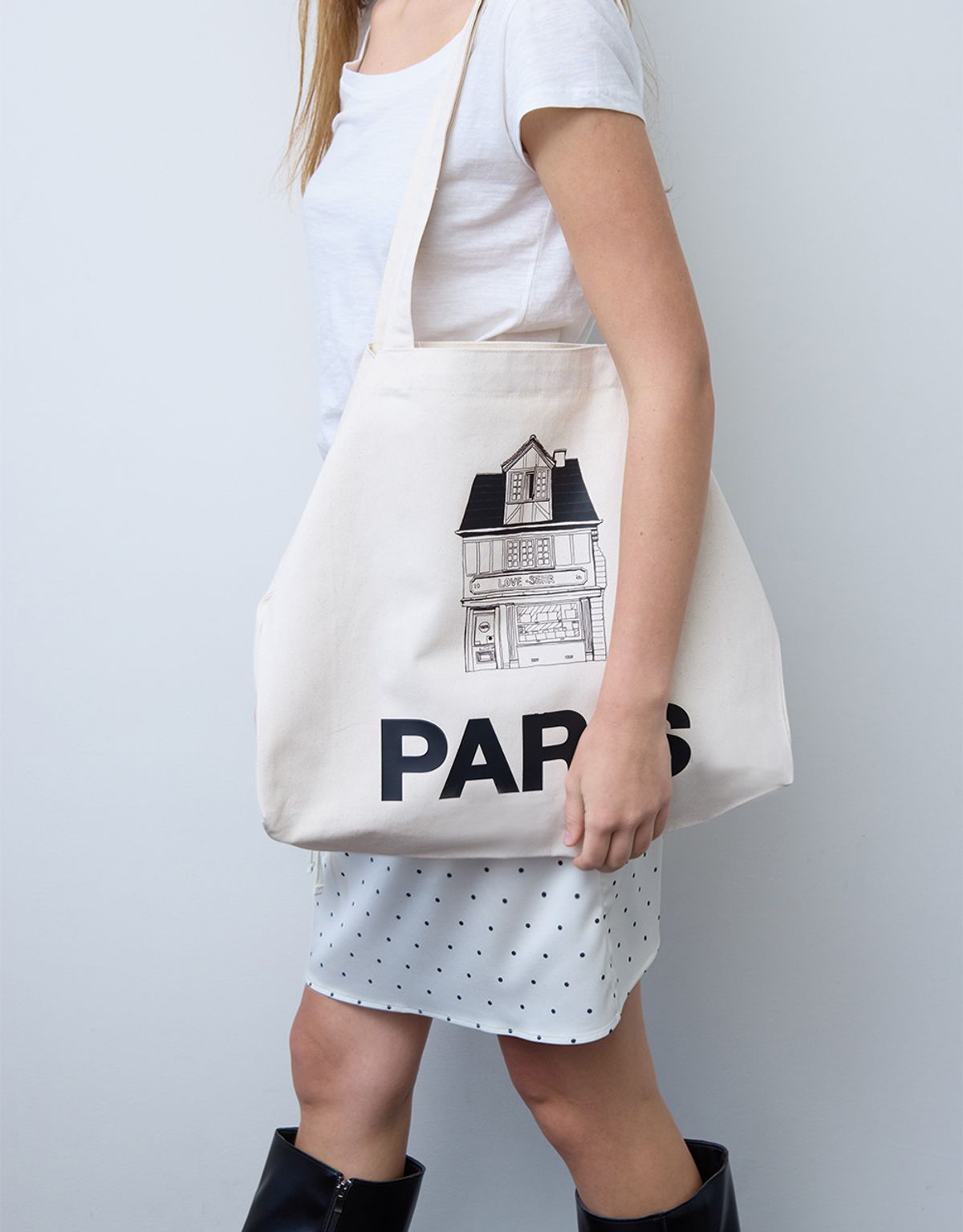 세르(SEHR) Light Twill Big Bag (Paris-Ivory)