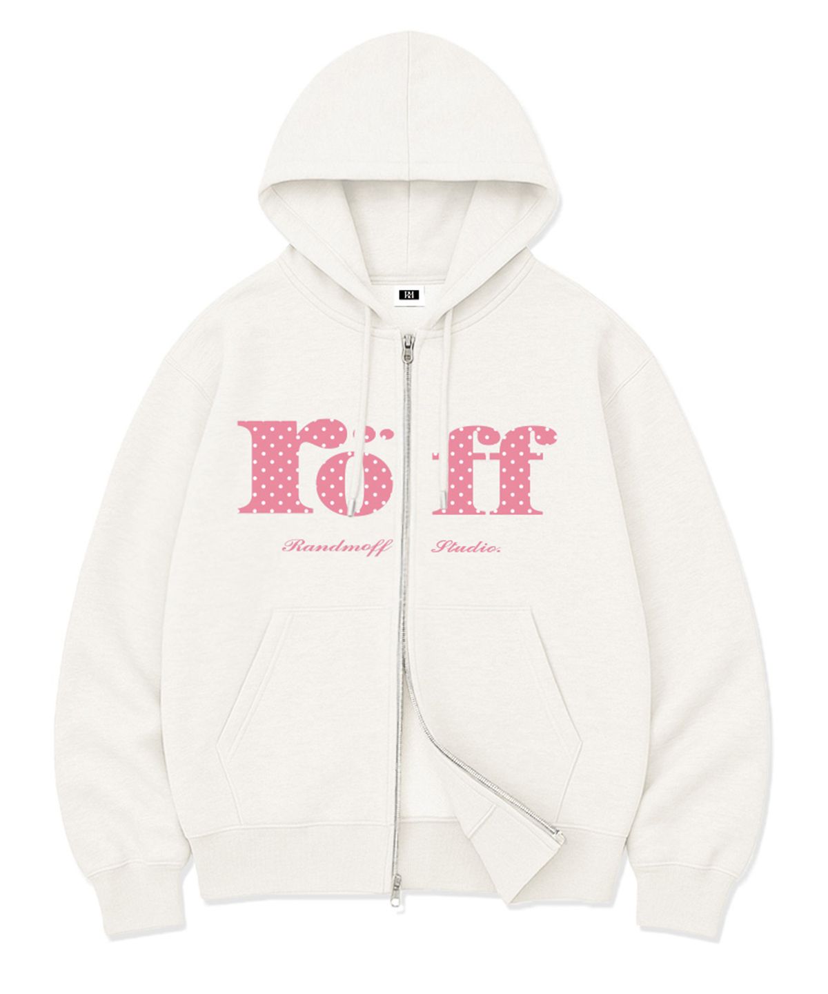 랜덤오프(RANDOMOFF) RÖFF TYPE PLAY SPACE DOT OVER FIT 2-WAY ZIP-UP (White)