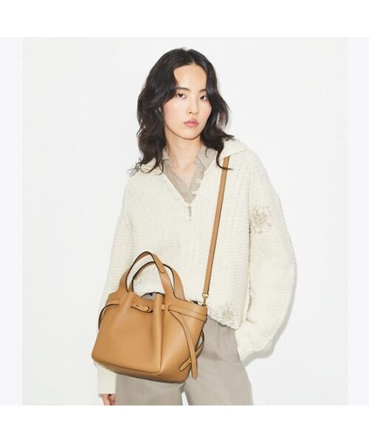 토리버치(TORYBURCH) 로미 스몰 토트 - 티라미수