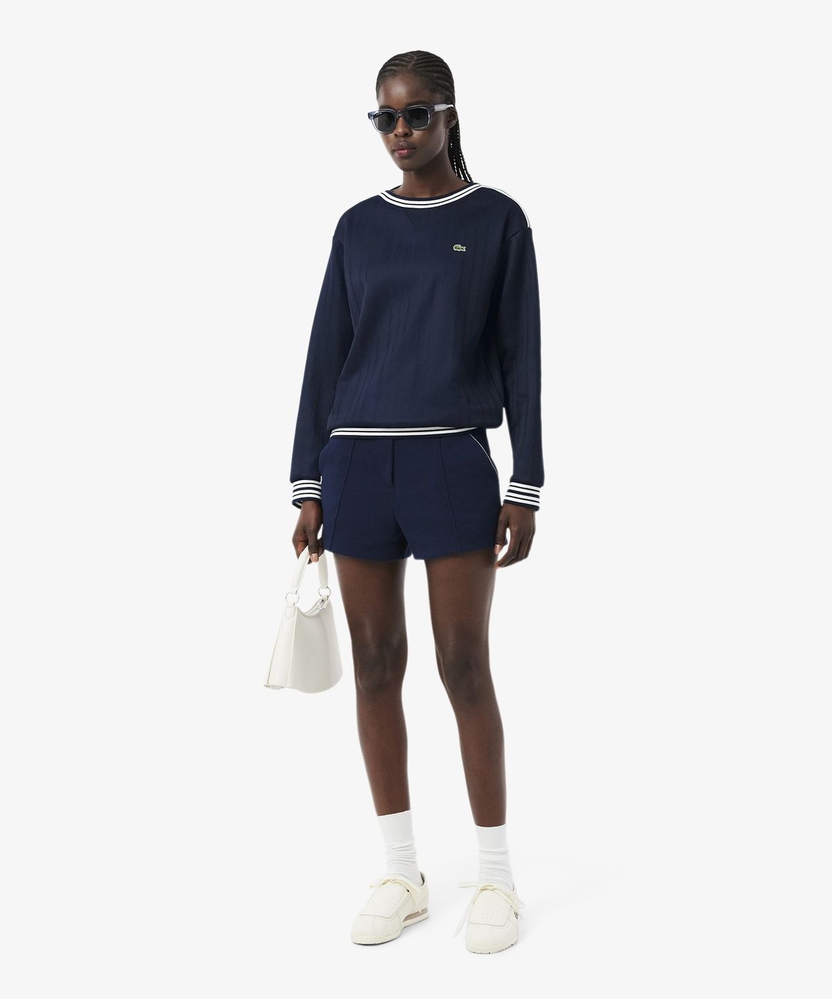 라코스테(LACOSTE) 여성 MIF 변형 립조직 스웻 셔츠 SF9830-56G 525