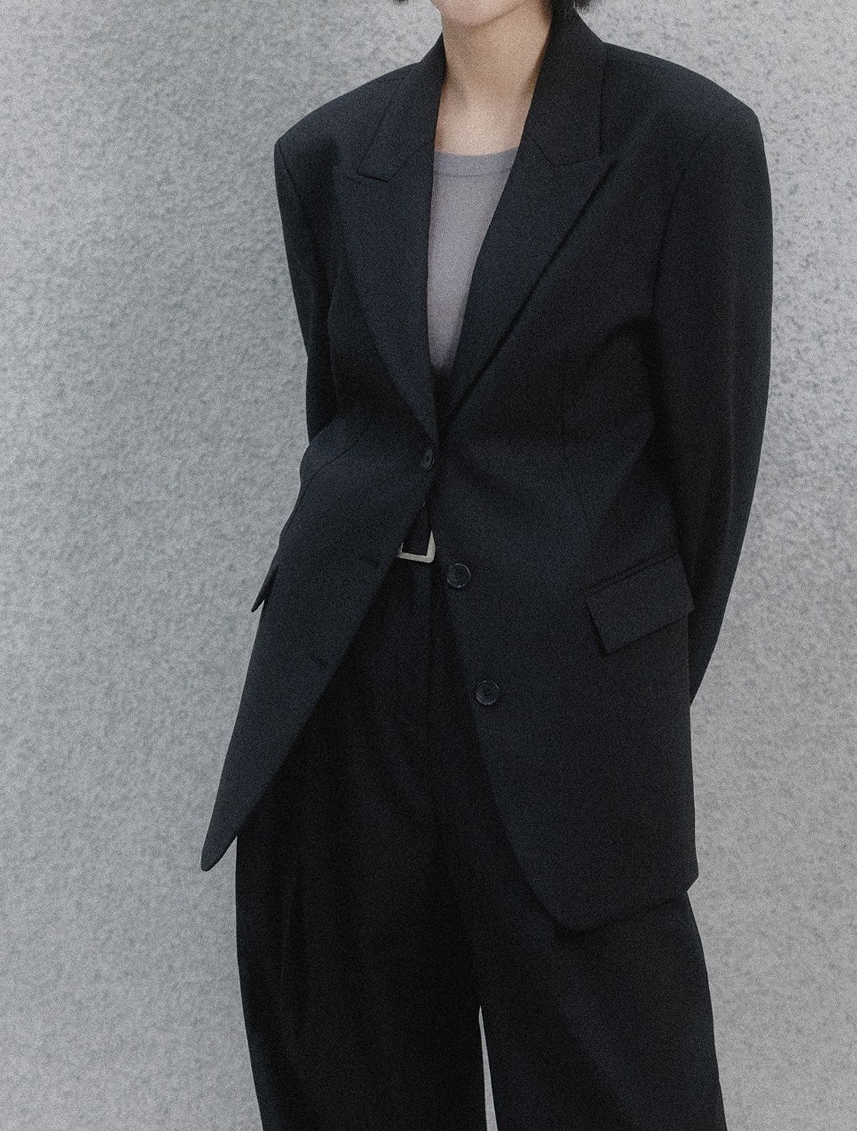 메무아(MEMUA) 리파인드 오버핏 자켓(블랙)