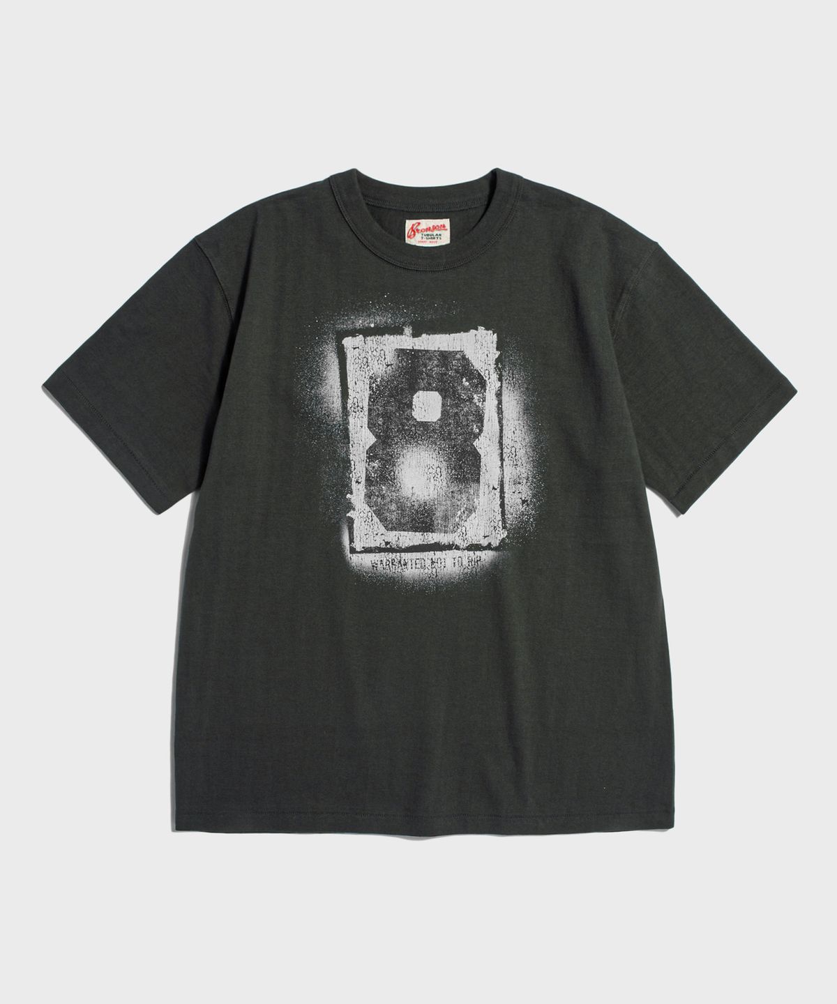 브론슨(BRONSON) Spray Number Loopwheeled Graphic Tee Vintage Black