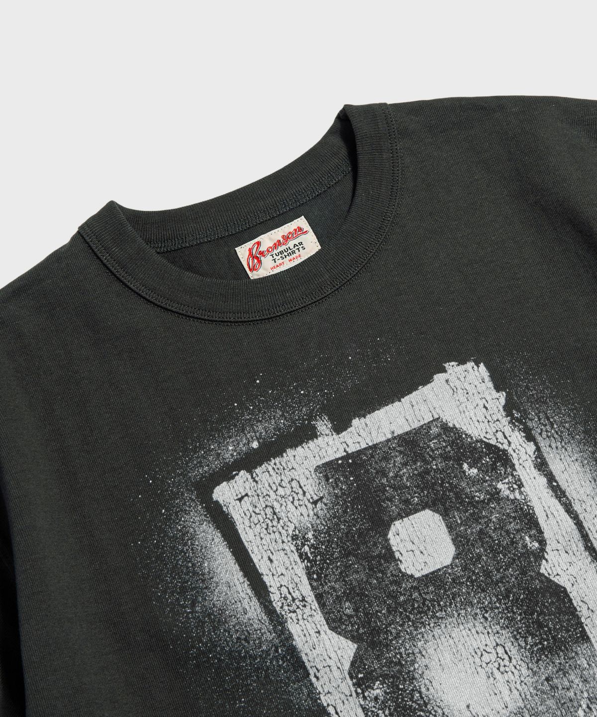 브론슨(BRONSON) Spray Number Loopwheeled Graphic Tee Vintage Black