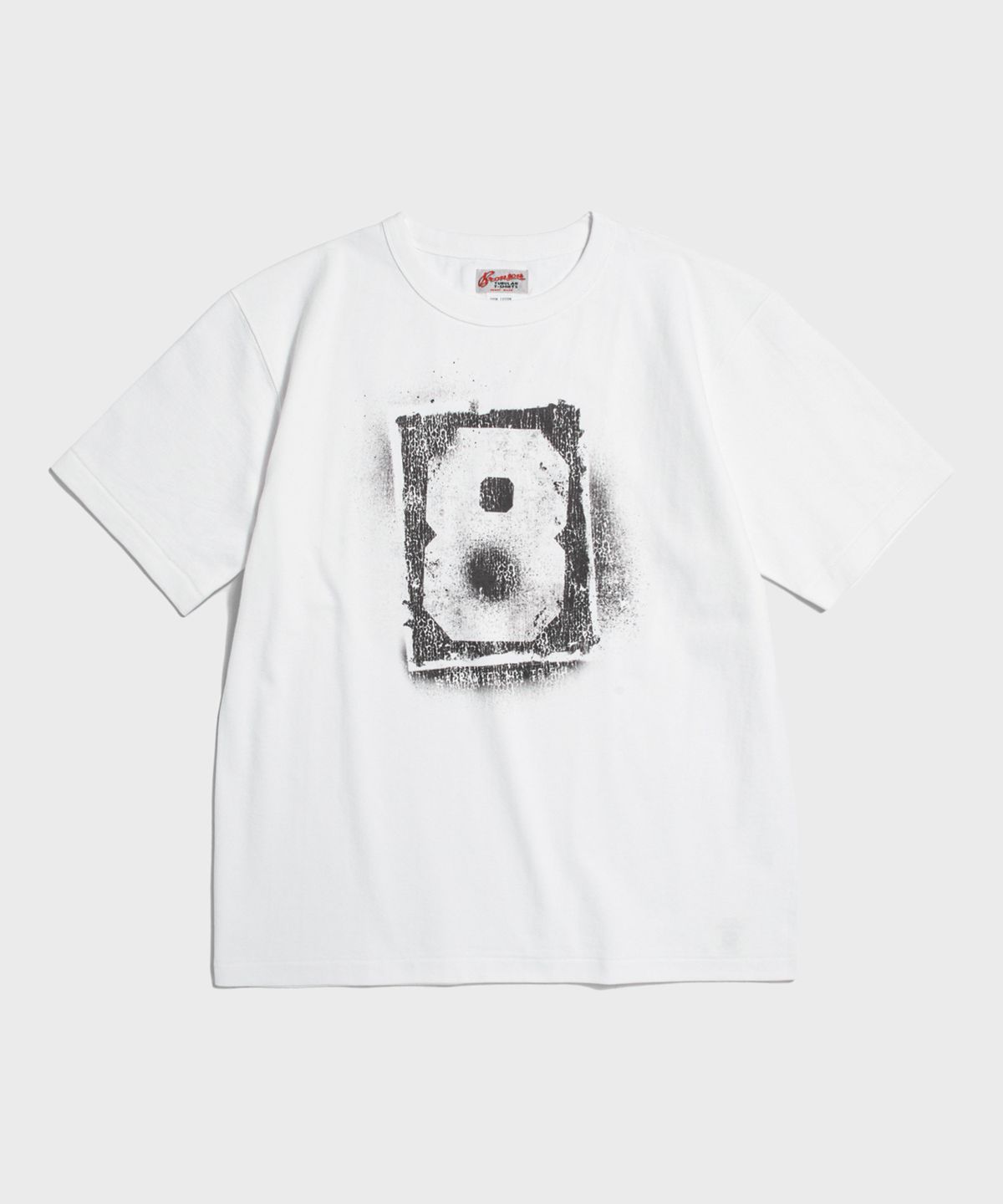 브론슨(BRONSON) Spray Number Loopwheeled Graphic Tee White