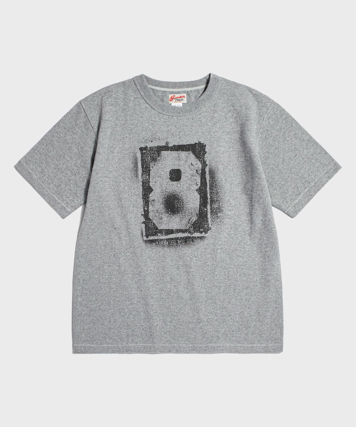 브론슨(BRONSON) Spray Number Loopwheeled Graphic Tee Melange