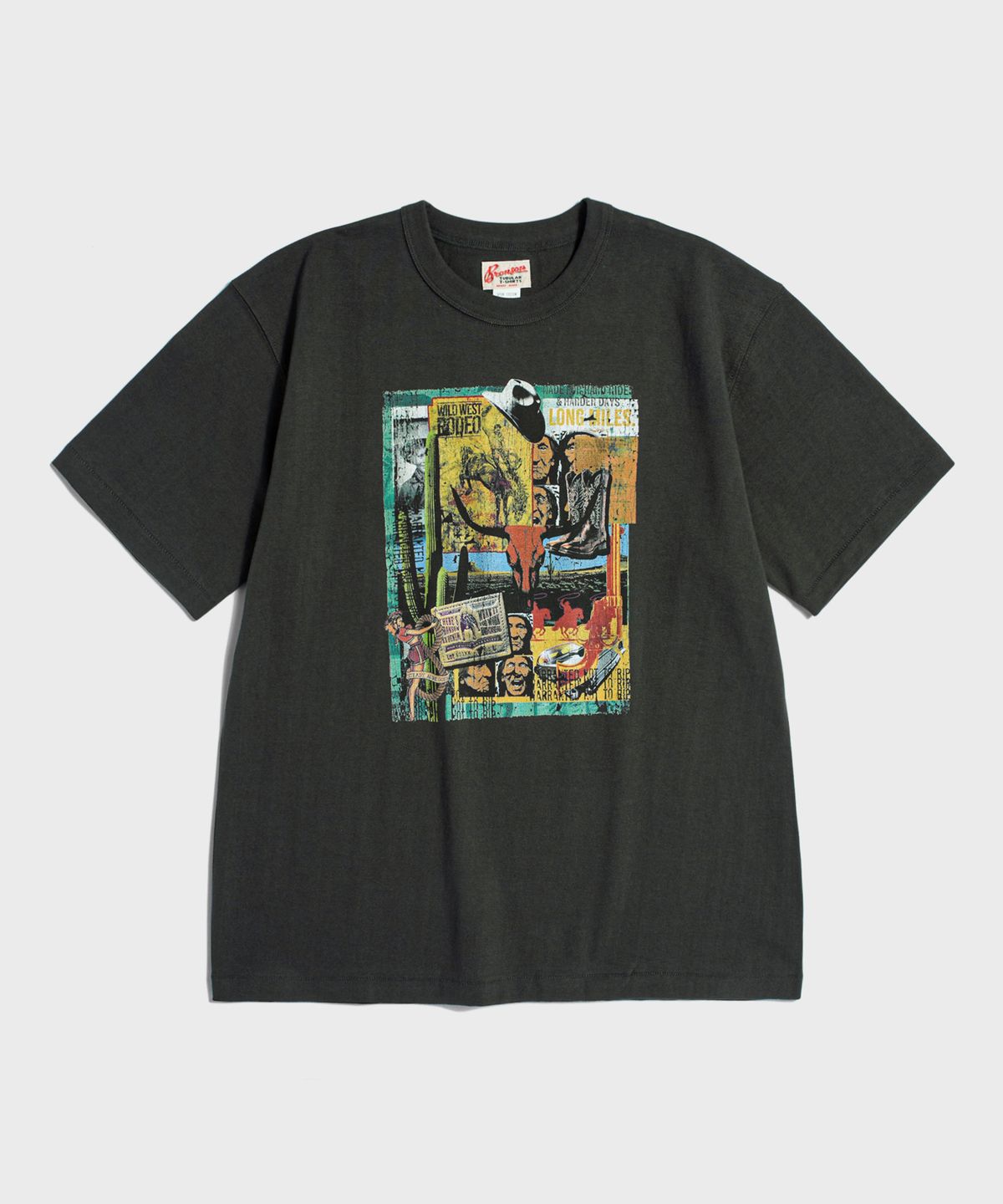 브론슨(BRONSON) Western Collage Loopwheeled Graphic Tee Vintage Black
