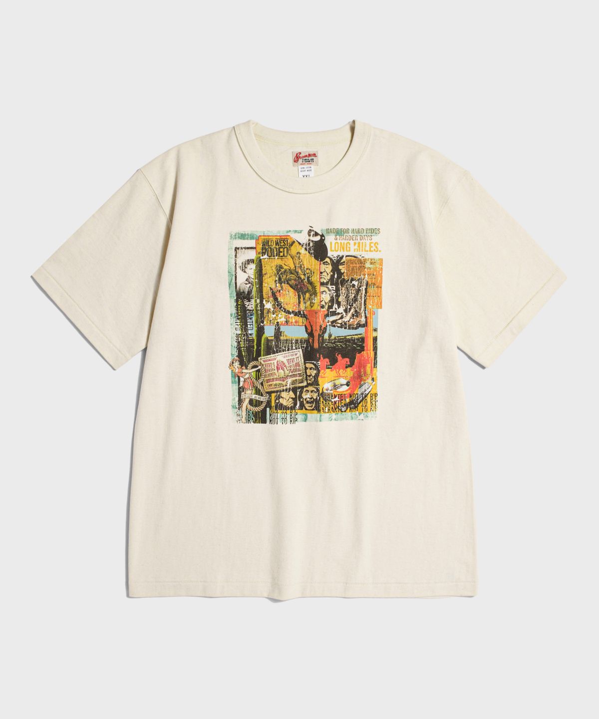 브론슨(BRONSON) Western Collage Loopwheeled Graphic Tee Apricot
