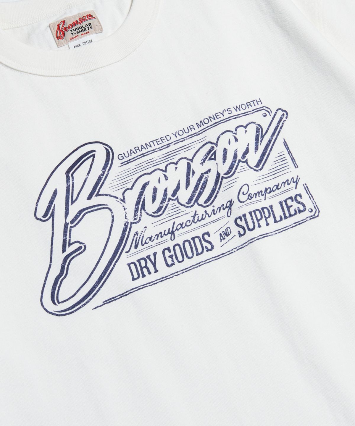 브론슨(BRONSON) Vintage Signage Loopwheeled Graphic Tee White