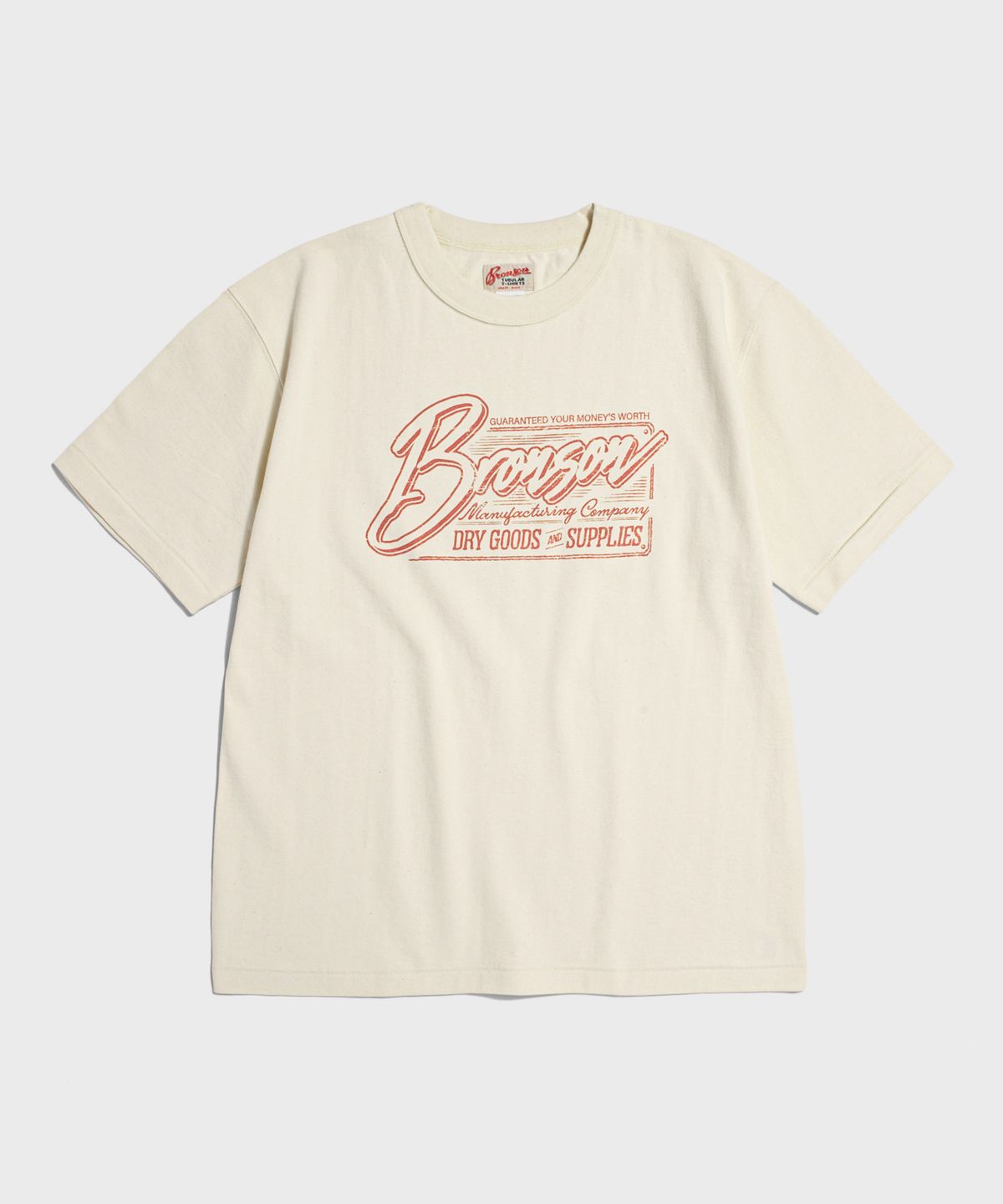 브론슨(BRONSON) Vintage Signage Loopwheeled Graphic Tee Apricot