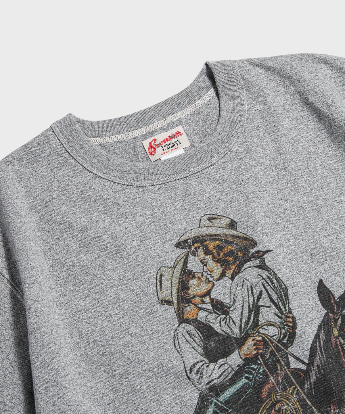 브론슨(BRONSON) West Romance Loopwheeled Graphic Tee Melange