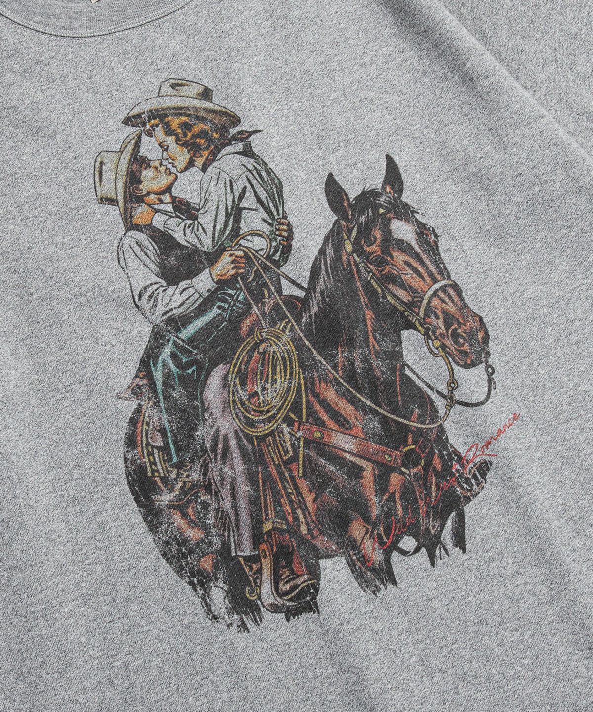 브론슨(BRONSON) West Romance Loopwheeled Graphic Tee Melange
