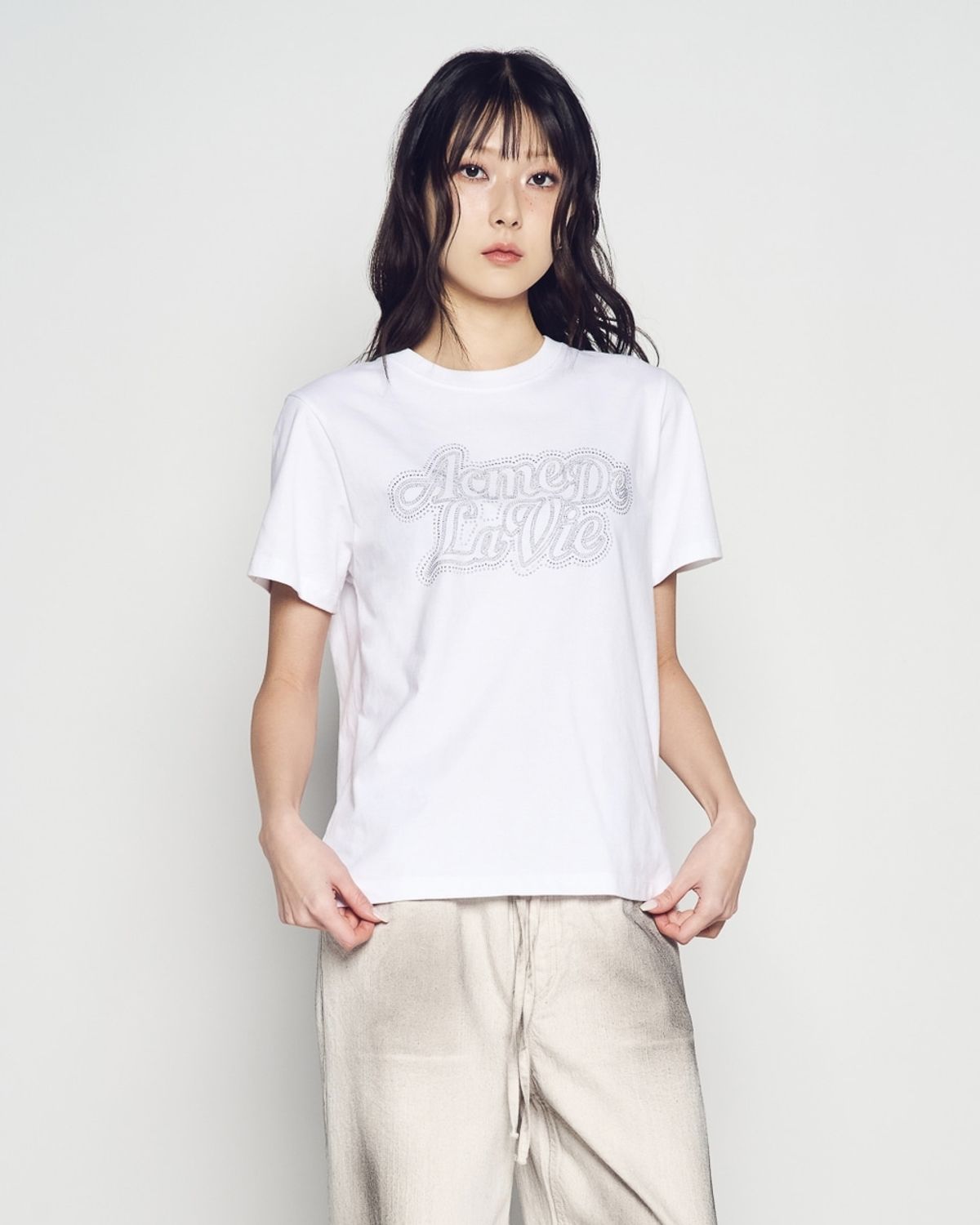 아크메드라비(ACME DE LA VIE) WOMAN CUBIC LAYER LOGO SHORT SLEEVE T-SHIRT (2 COLOR)