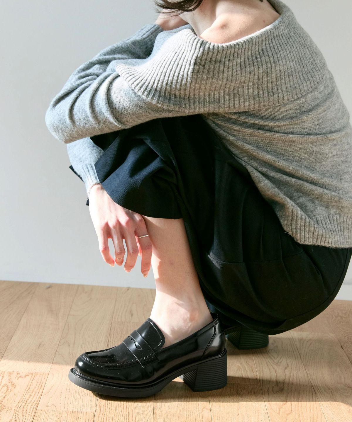 아삐에 마르슈(APIED MARCHE) Avignon 페니 소가죽 미들 로퍼 7cm -PM3016 (2color)