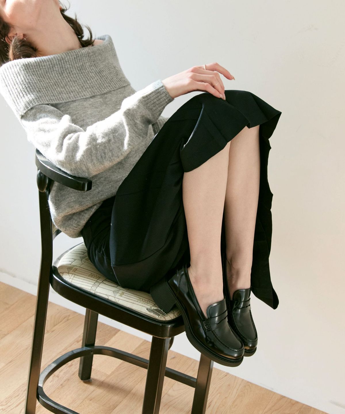 아삐에 마르슈(APIED MARCHE) Avignon 페니 소가죽 미들 로퍼 7cm -PM3016 (2color)