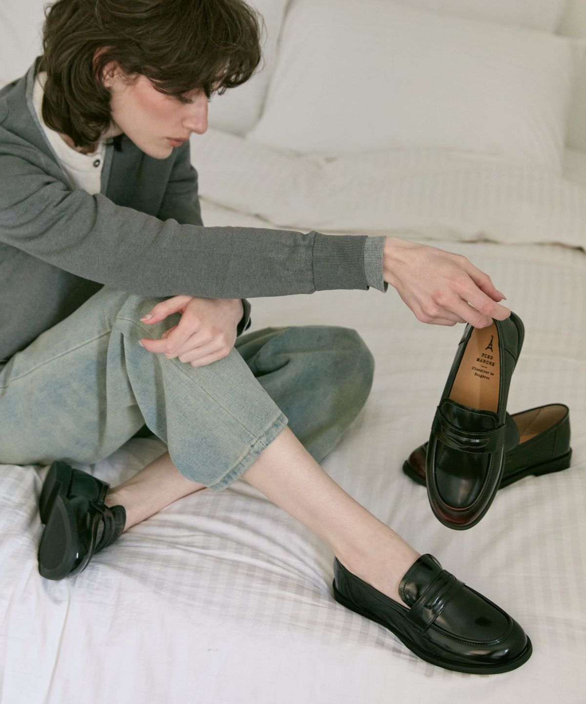 아삐에 마르슈(APIED MARCHE) Vannes 소가죽 페니 로퍼 3cm -PM3019 (2color)