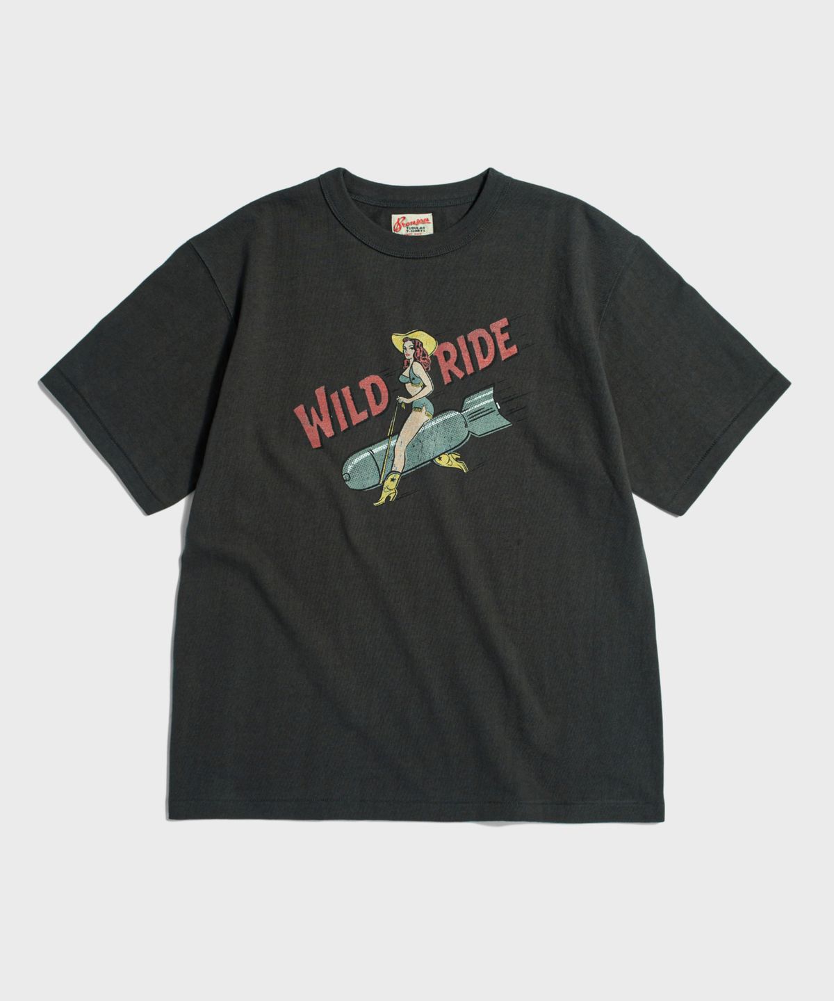 브론슨(BRONSON) Bomb Girl Loopwheeled Graphic Tee Vintage Black