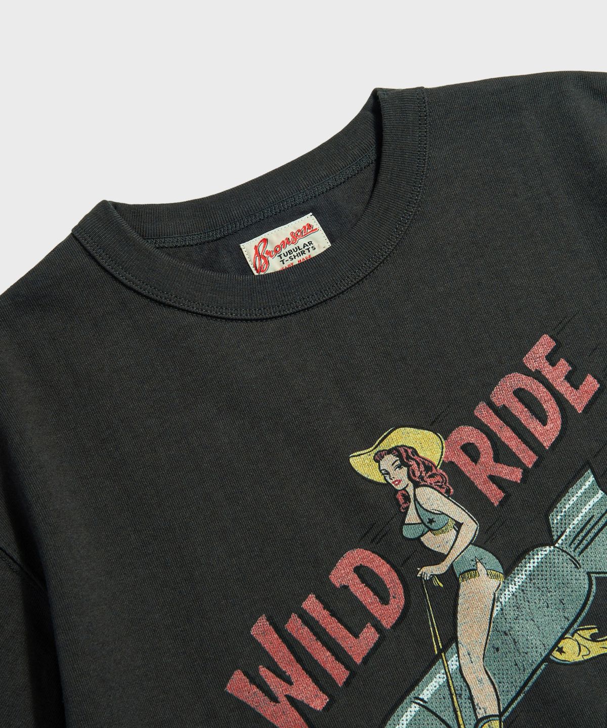 브론슨(BRONSON) Bomb Girl Loopwheeled Graphic Tee Vintage Black
