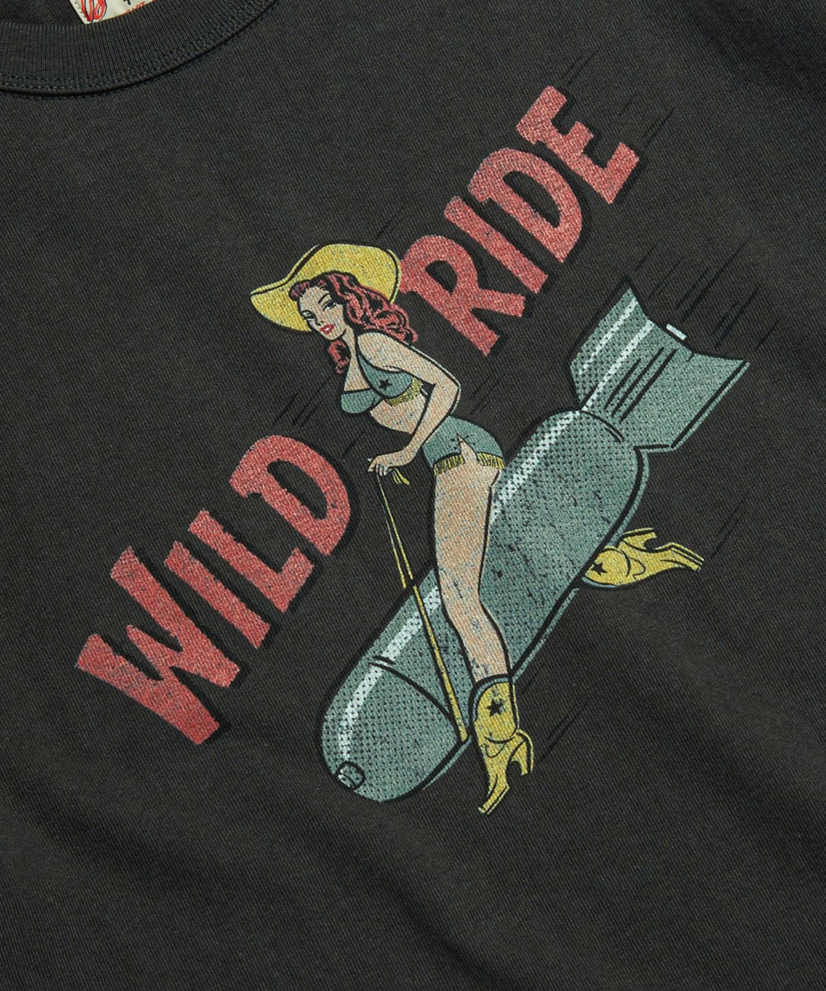 브론슨(BRONSON) Bomb Girl Loopwheeled Graphic Tee Vintage Black