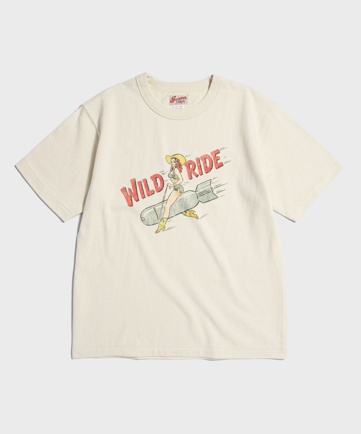 브론슨(BRONSON) Bomb Girl Loopwheeled Graphic Tee Apricot