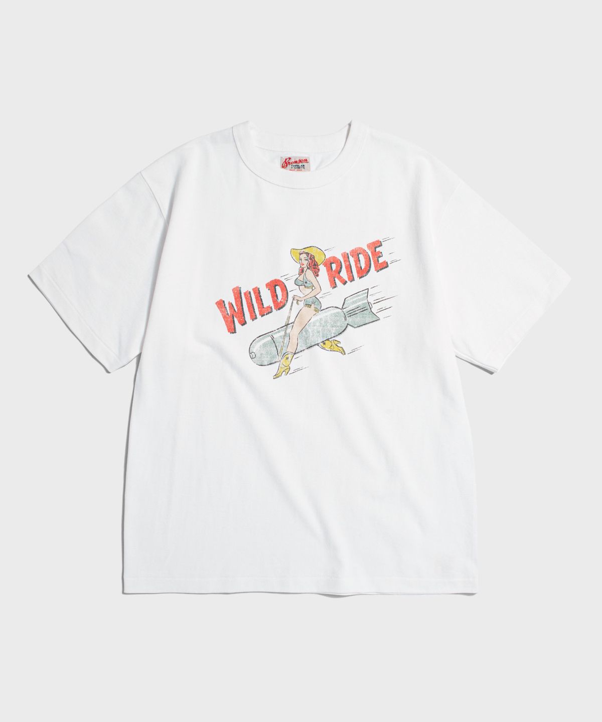 브론슨(BRONSON) Bomb Girl Loopwheeled Graphic Tee White