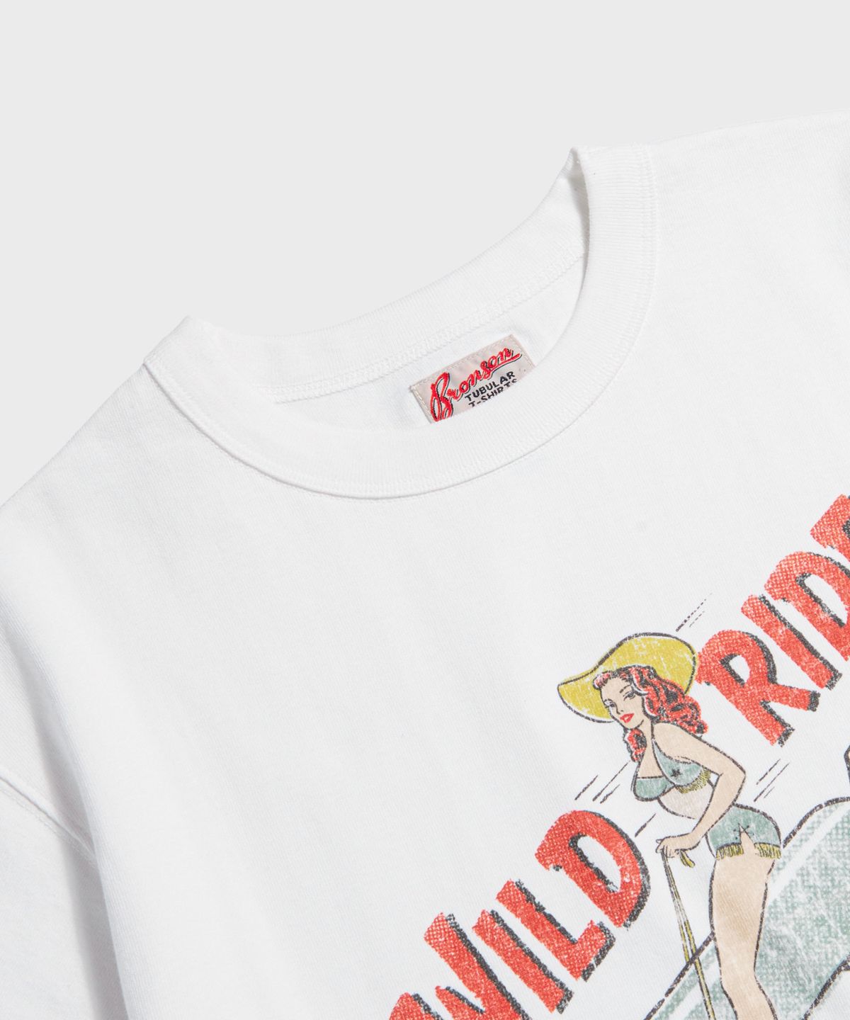브론슨(BRONSON) Bomb Girl Loopwheeled Graphic Tee White