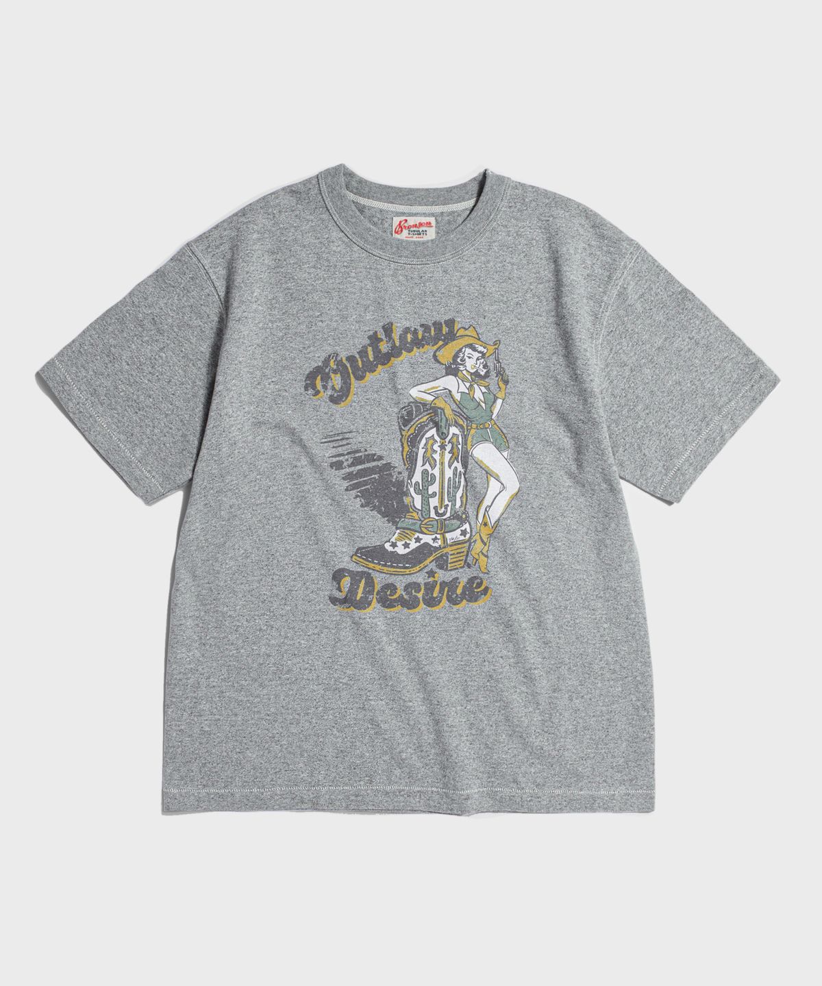 브론슨(BRONSON) Western Boot Loopwheeled Graphic Tee Melange